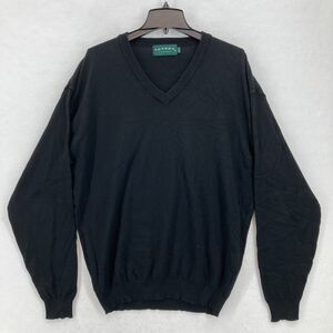 Vintage Tundra Canada Merino Wool Sweater Mens XL Black‎ V Neck Long Sleeve Knit